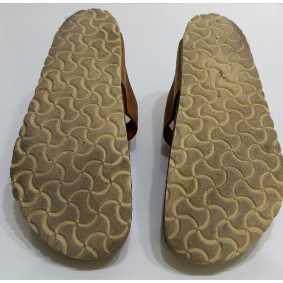 Birkenstock Cognac Oiled Leather Gizeh Gold Big Buckle Sandals Size Size M 6 W 8 - Picture 6 of 6